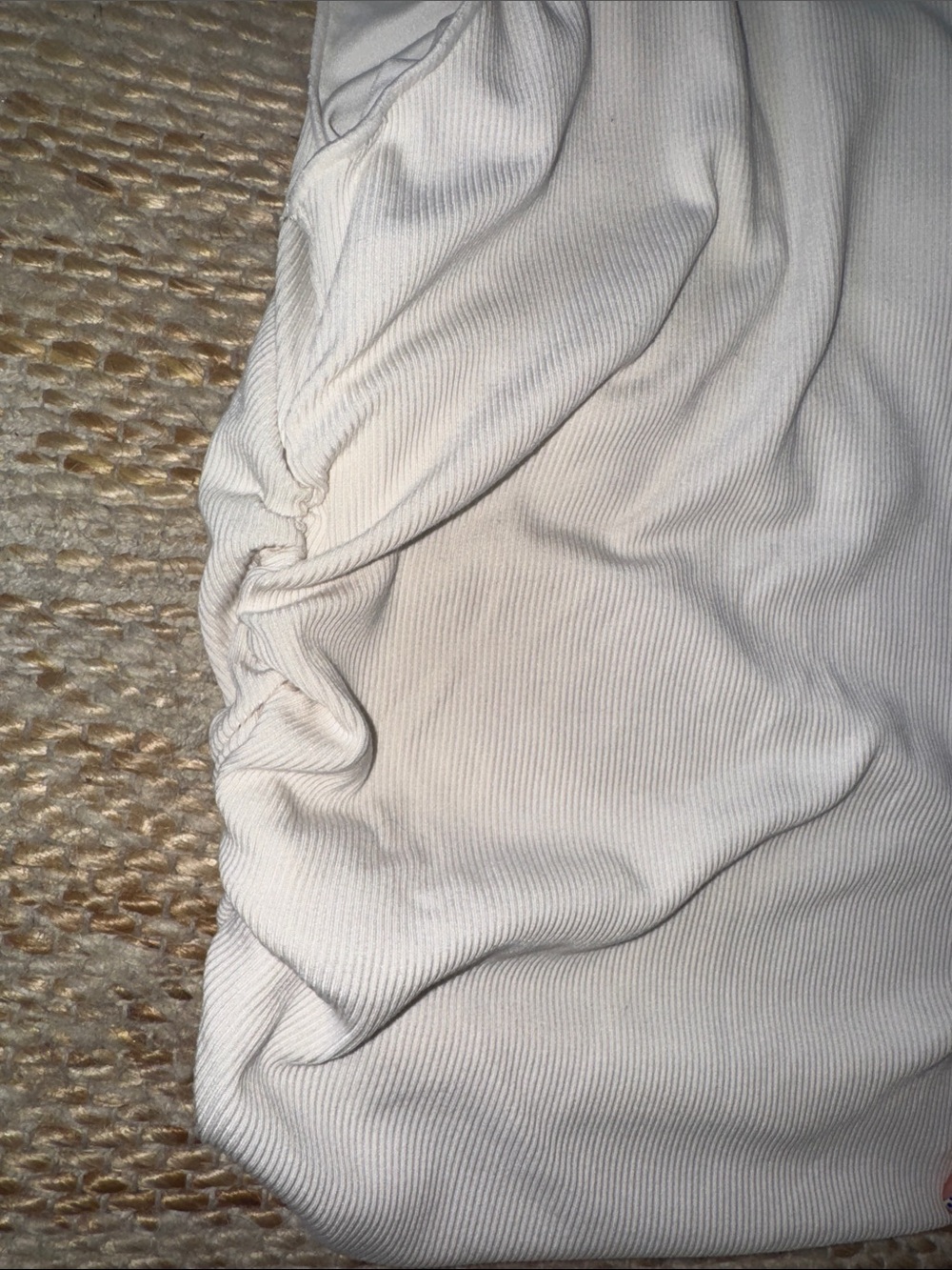 ALO Yoga White Ribbed Ruched Side Tank - Picture 5 of 8